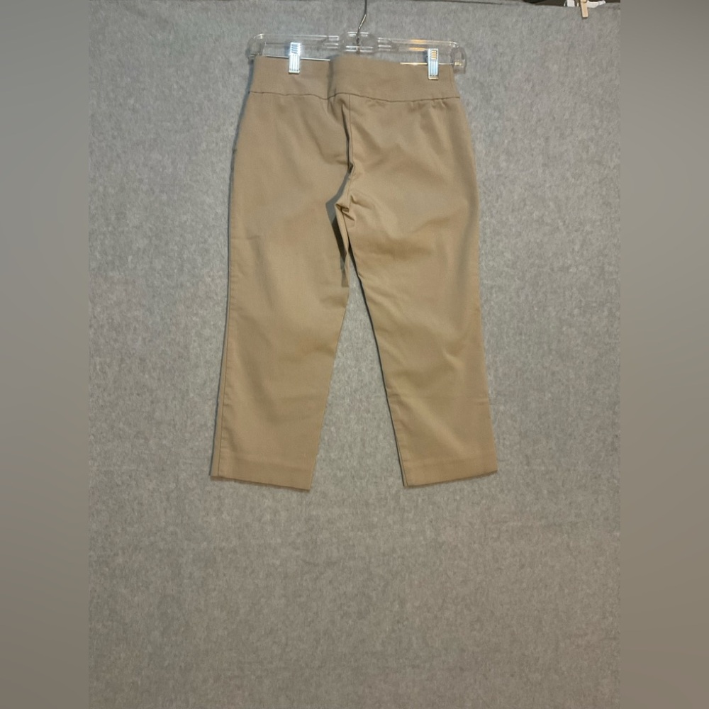 Alfani Petite Khaki Capri Pants Tummy Control Stretch Cropped Workwear Size 2P - Picture 2 of 3